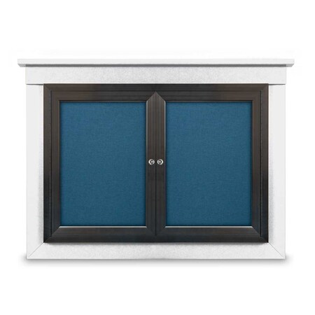 United Visual Products 48"x36" 2-Door Enclosed Letterboard, Header, Grey Felt/Lt Oak UV2624HD-LTOAK-GREY